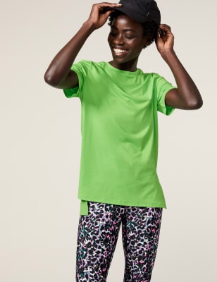 

Womens Goodmove Scoop Neck Mesh Back T-Shirt - Lime, Lime