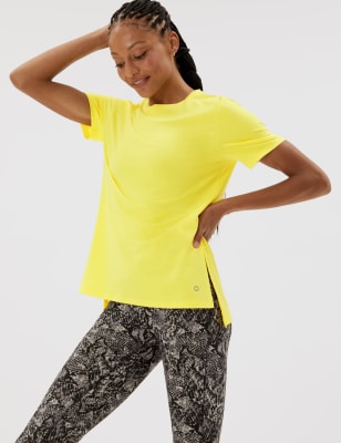 

Womens GOODMOVE Scoop Neck Mesh Back T-Shirt - Acid Yellow, Acid Yellow