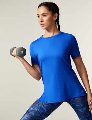 

Womens Goodmove T-Shirt mit Mesh-Detail auf der Rückseite und U-Ausschnitt - Sapphire, Sapphire