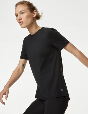 T-shirt à encolure ronde et dos en mesh