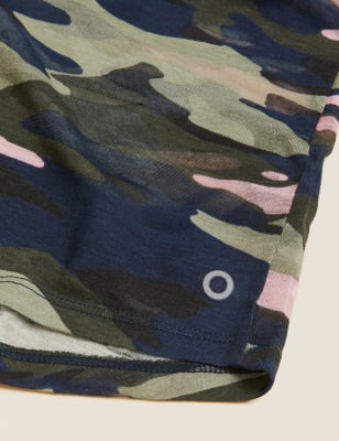 

Womens GOODMOVE Leichtes T-Shirt mit U-Ausschnitt und Muster - Navy Mix, Navy Mix