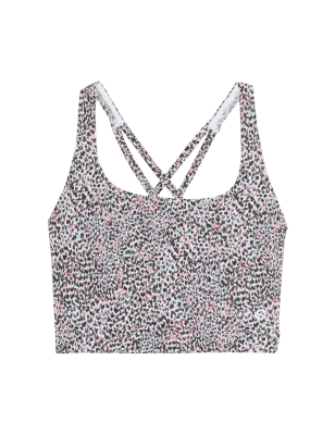 

GOODMOVE Top corto con espalda cruzada estampadoWomens - White Mix, White Mix