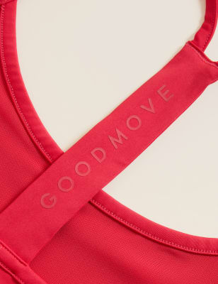 

GOODMOVE Top corto con tira en la espalda de escote abiertoWomens - Bright Red, Bright Red