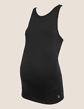 قطعة علوية بتصميم قميص بقبة واسعة وبدون أكمام للنساء الحوامل