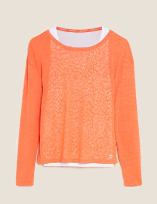 

Womens GOODMOVE Lightweight Double Layer Long Sleeve Top - Bright Orange, Bright Orange