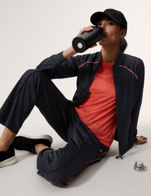 

Womens GOODMOVE Zip Up Track Top - Black, Black