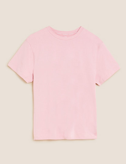 Cotton Blend Crew Neck T-Shirt