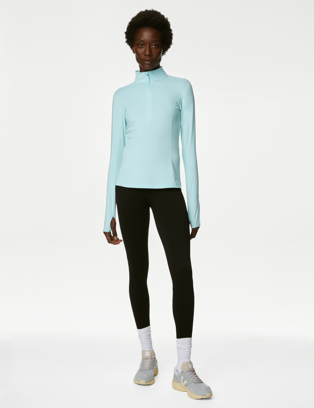 Funnel Neck Half Zip Running Top image 1