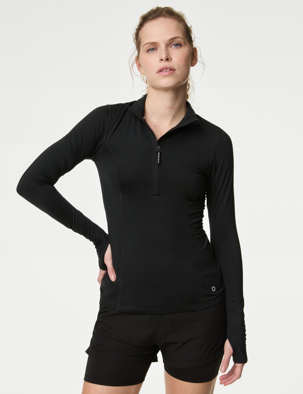 Funnel Neck Half Zip Running Top image 3
