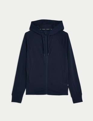 

GOODMOVE Sudadera con capucha de algodón con cremalleraWomens - Navy, Navy
