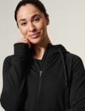 Sudadera con capucha de algodón con cremallera
