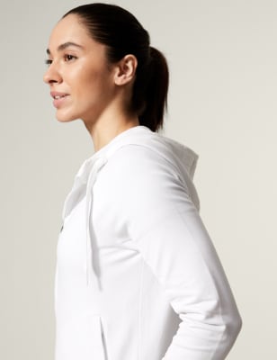 

Womens Goodmove Hoodie mit hohem Baumwollanteil und Reißverschluss - White, White
