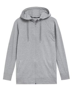 

Goodmove Sudadera con capucha larga de algodónWomens - Grey Marl, Grey Marl