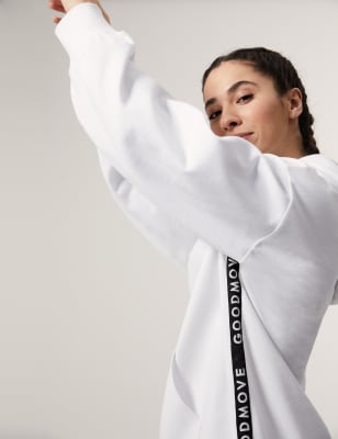 

GOODMOVE Sudadera con capucha 100% algodón de manga larga maxiWomens - White, White