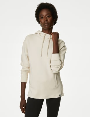 

Womens Goodmove Hooded Relaxed Long Sleeve Yoga Hoodie - Beige, Beige