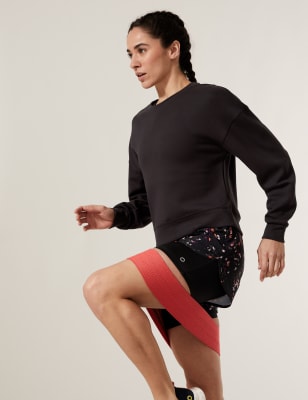

Womens Goodmove Crew Neck Long Sleeve Cropped Sweatshirt - Carbon, Carbon