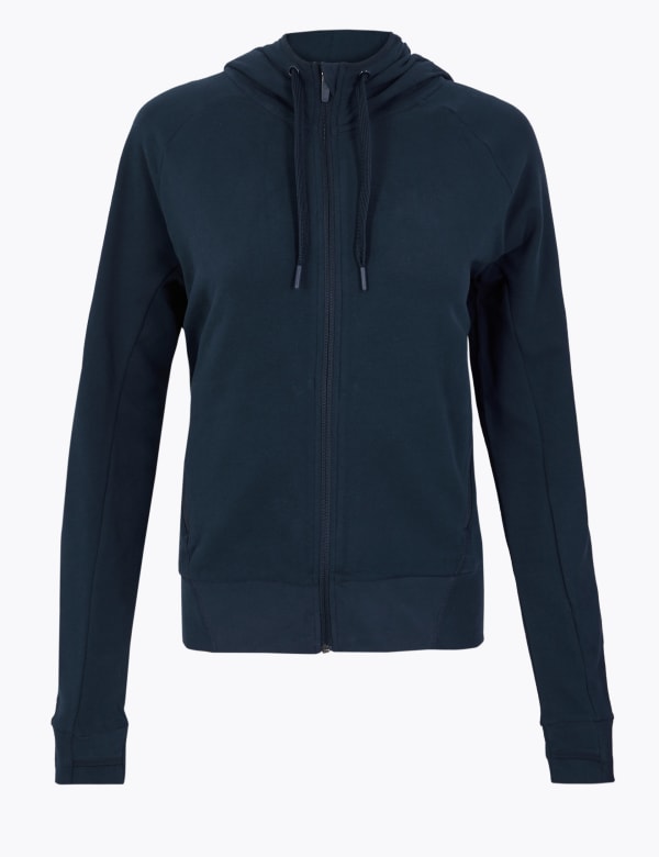 Cotton Rich Zip Through Hoodie Goodmove M S