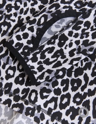 

Womens GOODMOVE Gemustertes Jogging-Oberteil mit halbem Reißverschluss und Stehkragen - White Mix, White Mix