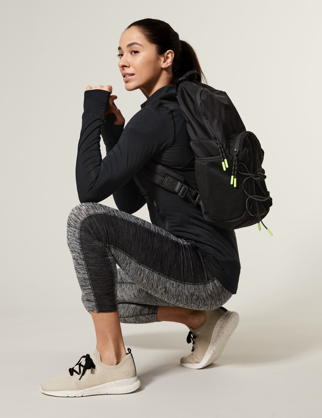 Funnel Neck Zip Up Long Sleeve Running Top image 1