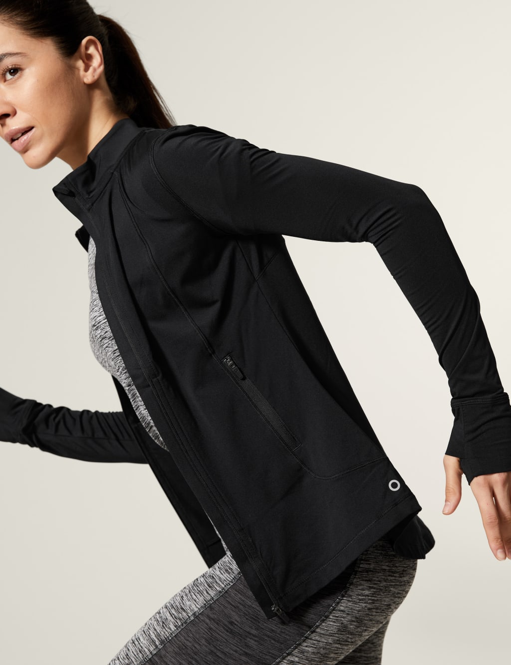 Funnel Neck Zip Up Long Sleeve Running Top image 6