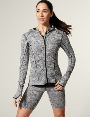 Hooded Zip Up Long Sleeve Running Top