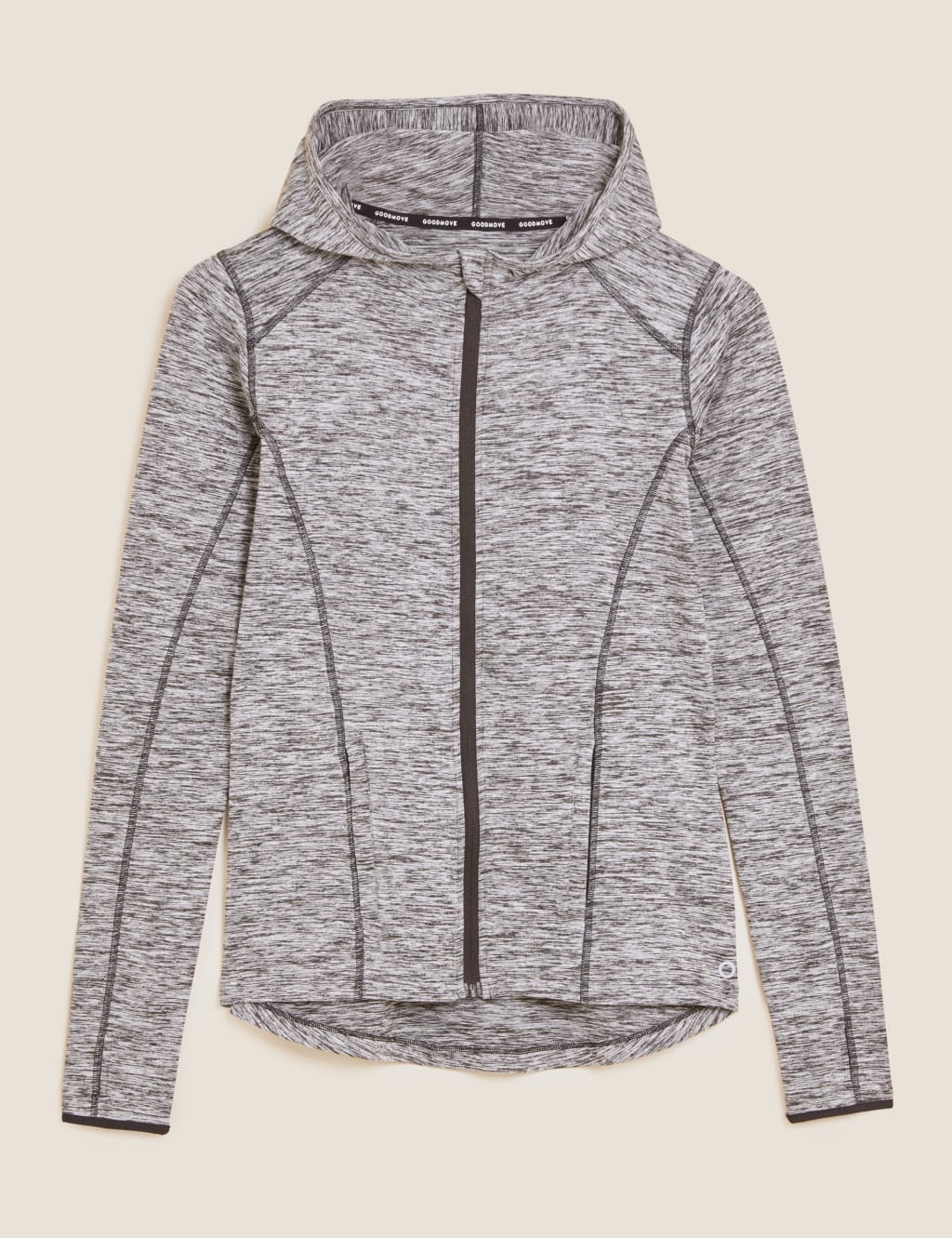 Hooded Zip Up Long Sleeve Running Top image 2