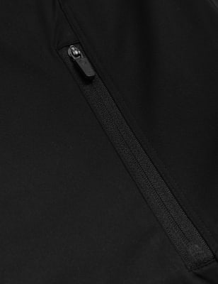 

Womens GOODMOVE Funnel Neck Zip Up Long Sleeve Track Top - Black, Black