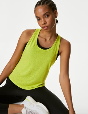 

Goodmove Top sin mangas 2 en 1 de escote abiertoWomens - Limeade, Limeade