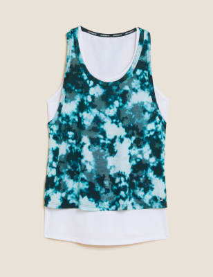 

Womens GOODMOVE Printed Double Layer Vest Top - Green Mix, Green Mix