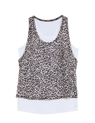 

GOODMOVE Top de efecto doble estampadoWomens - White Mix, White Mix