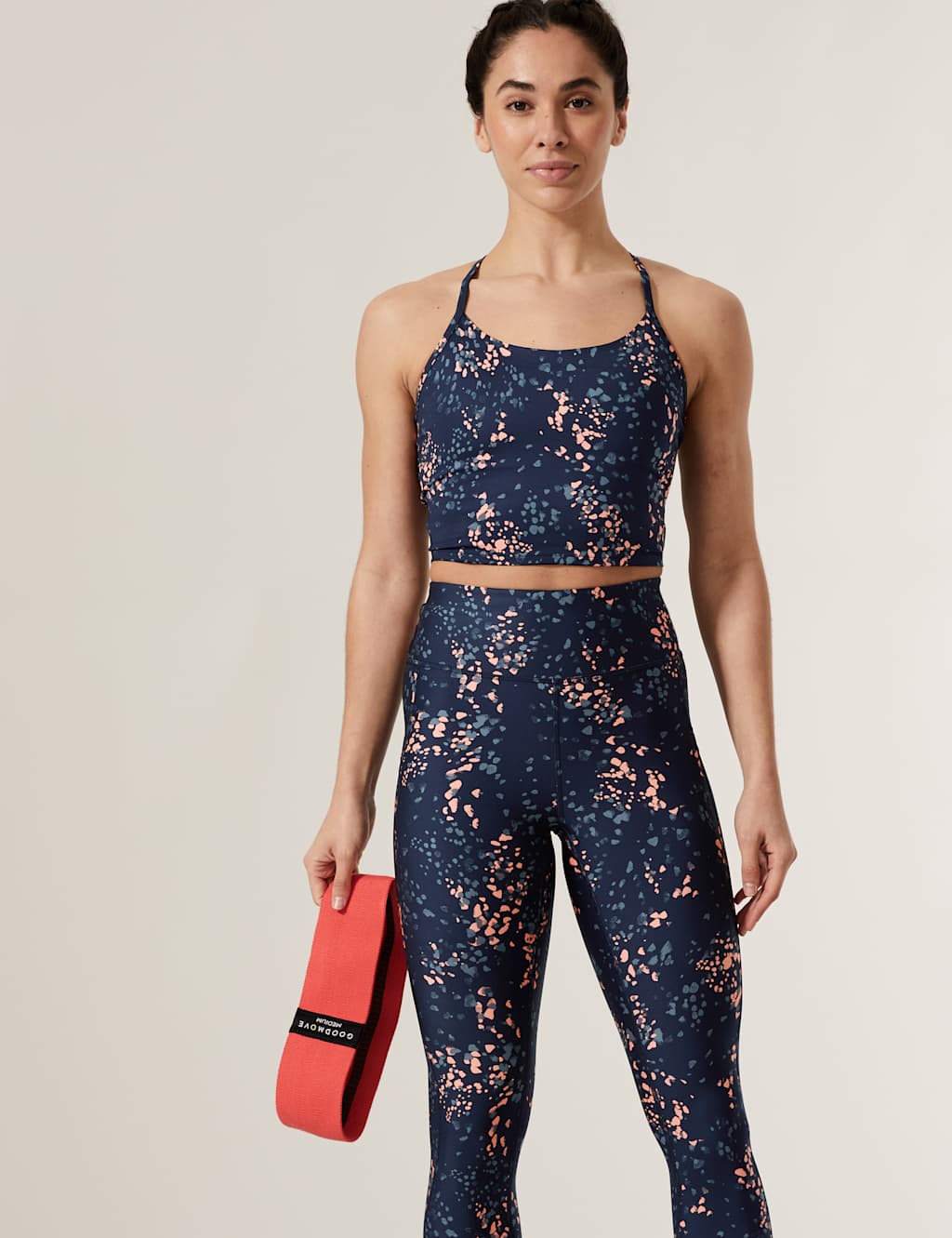 Printed Strappy Cross Back Crop Top image 2