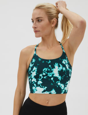 

Womens GOODMOVE Printed Strappy Cross Back Crop Top - Green Mix, Green Mix