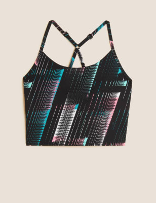 

Womens GOODMOVE Printed Strappy Cross Back Crop Top - Black Mix, Black Mix