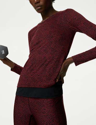 Scoop Neck 2-in-1 Long Sleeve Top