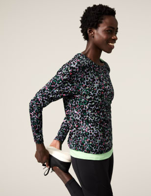 

Womens Goodmove Scoop Neck 2-in-1 Long Sleeve Top - Purple Mix, Purple Mix