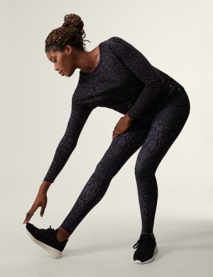 

Womens Goodmove Scoop Neck 2-in-1 Long Sleeve Top - Black/Grey, Black/Grey