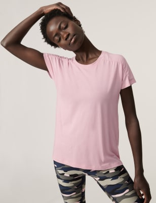 Ruched short 2024 sleeve top