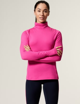 

Goodmove Top de running térmico con cuello chimeneaWomens - Bright Pink, Bright Pink