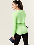 Scoop Neck Open Back Relaxed Yoga Top