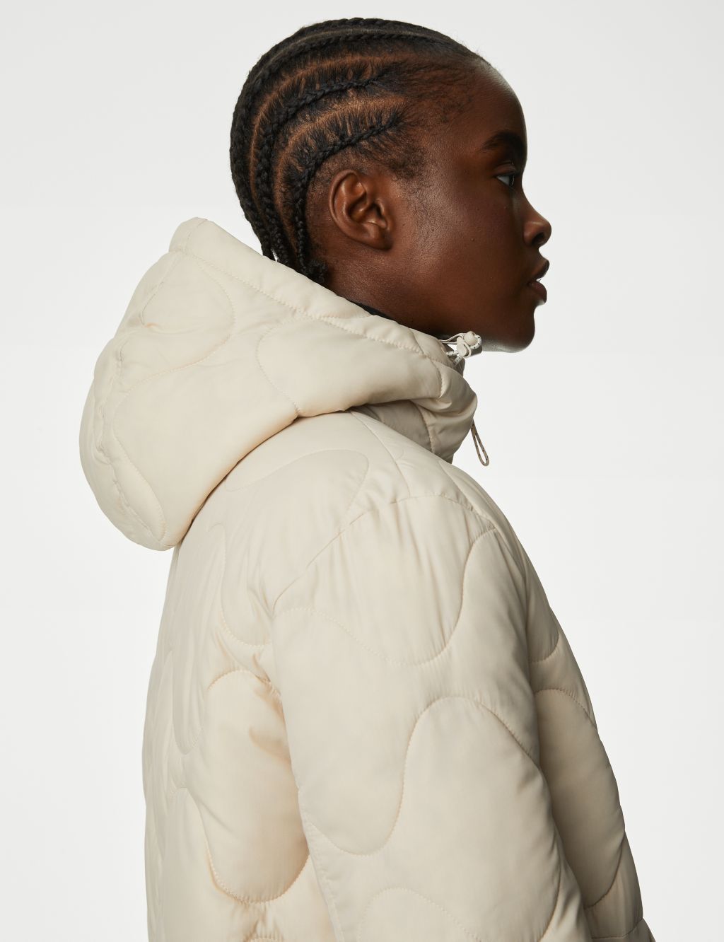 Quilted Half Zip Hooded Puffer Jacket image 4