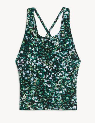 Printed High Neck Padded Yoga Crop Top | GOODMOVE | M&S
