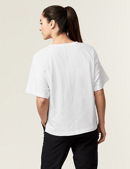 Pure Cotton Scoop Neck Oversized T-Shirt