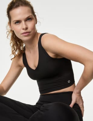 V-Neck Padded Yoga Crop Top