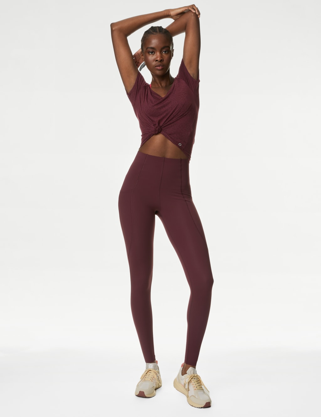 Dark red gym leggings discount