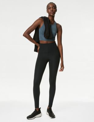M&S Women's 2 Pack High Waisted Leggings, Size 10, Blue/Black -  HelloSupermarket