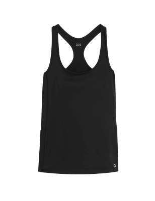 

Womens GOODMOVE Scoop Neck Racer Back Strappy Vest Top - Black, Black