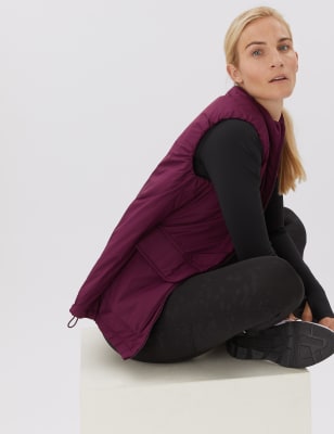 

Womens GOODMOVE Lightweight Funnel Neck Puffer Gilet - Dark Mulberry, Dark Mulberry