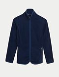 Slim Fit Standing Collar Fleece Jacket