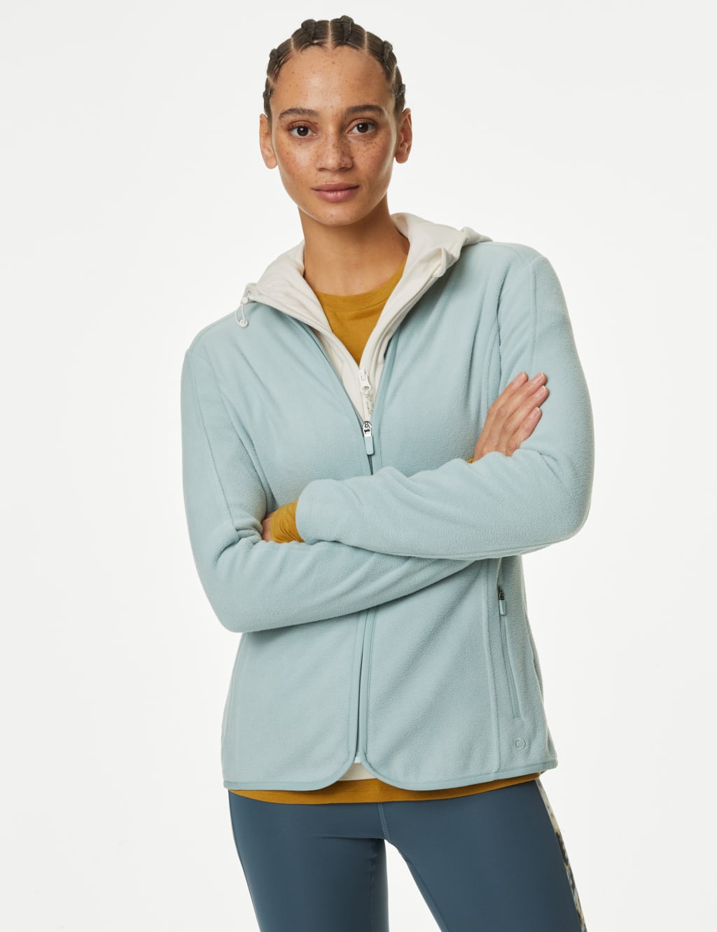 Flex Suit Cross Training Sweat Suit-Zip Top (2 Tone-Sage/Cream)