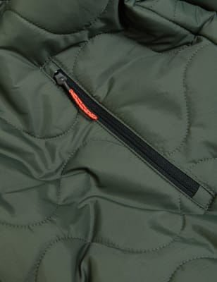 

Womens Goodmove Gesteppter, langer Kapuzenparka mit Fleece-Futter - Dark Olive, Dark Olive